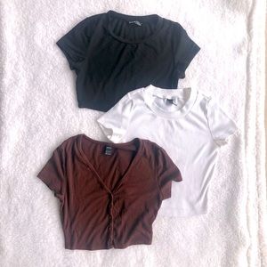 Bundle of cropped tees S